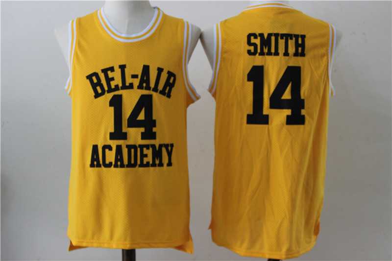 Bel Air Academy 14 Will Smith Yellow Stitched Movie Jersey,We sell and wholesale Bel Air Academy 14 Will Smith Yellow Stitched Movie Jersey on line form chian!